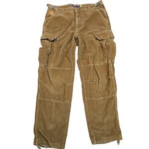 Empyre Pants Mens 32x28 Brown Corduroy Relax Loose Baggy Cargo Skate Streetwear